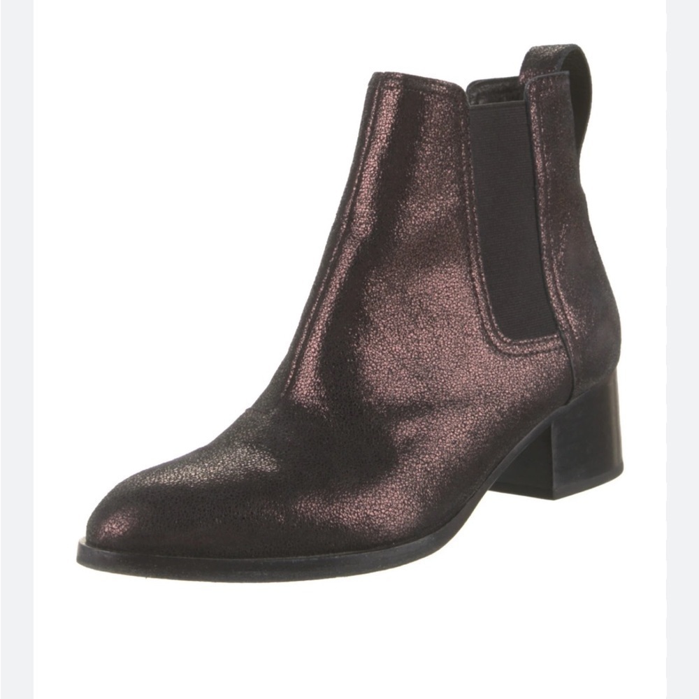 Rag & Bone Metallic Copper Drea Walker Suede Ankle Booties
